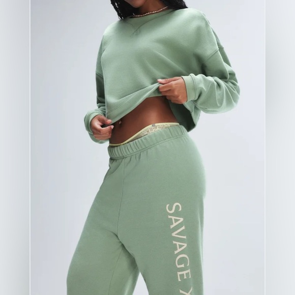 Savage X Fenty Pants - Savage x Fenty green jogger sweatpants size small